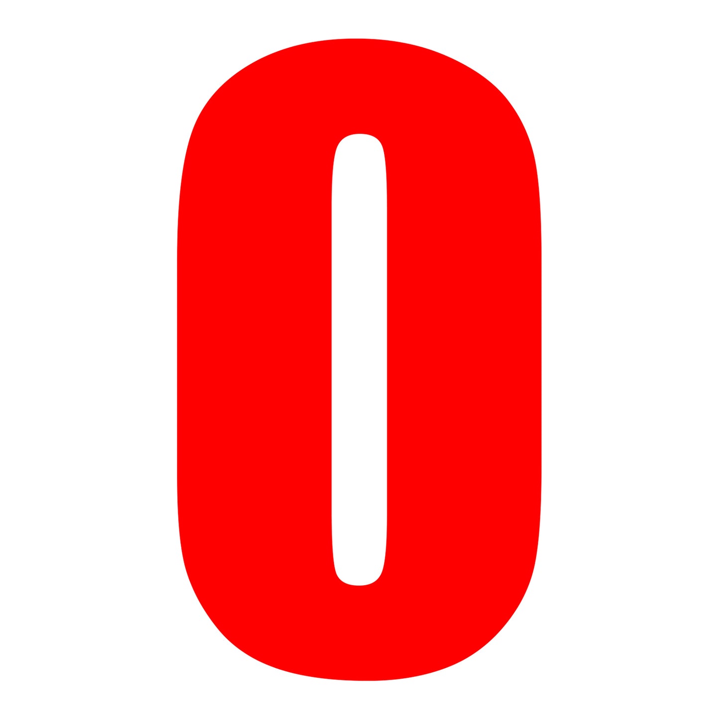 Whites Race Number - Red #0 (10 Pack)