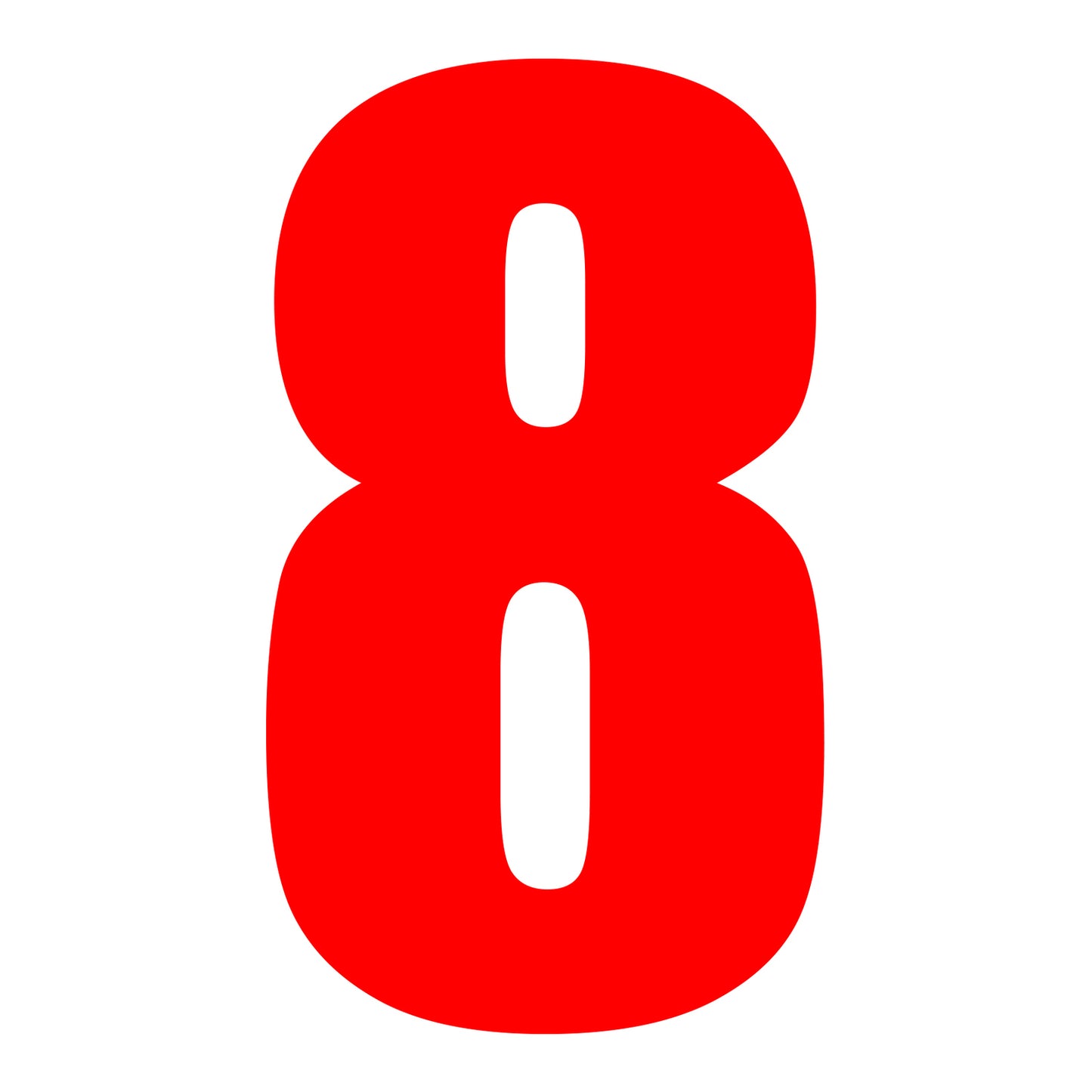Whites Race Number - Red #8 (10 Pack)