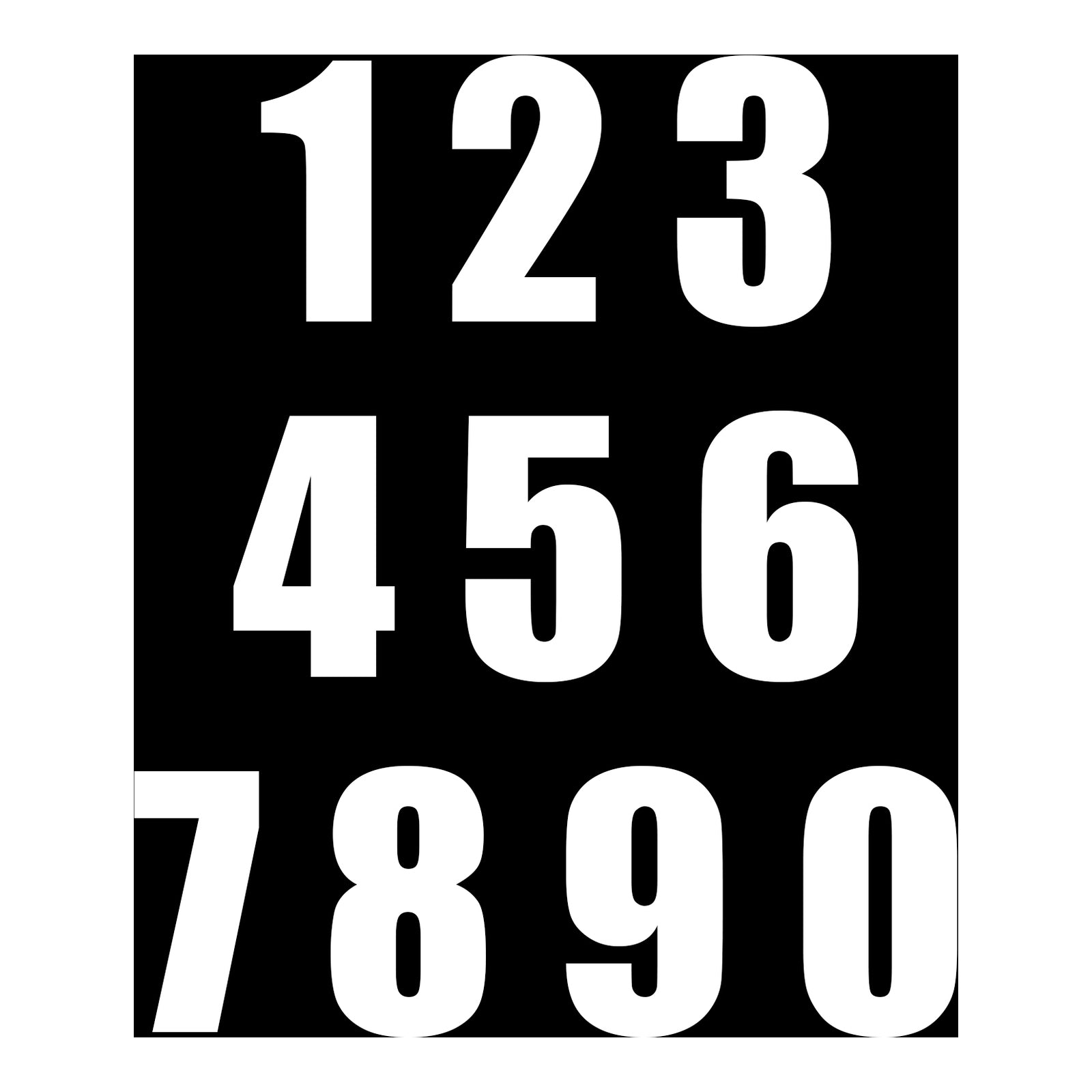 Whites Race Number - White #9 (10 Pack)