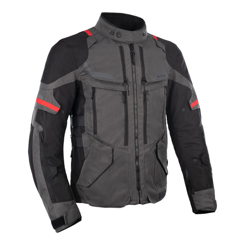 Oxford Rockland MS Jacket Charcoal Black Red from Moto1
