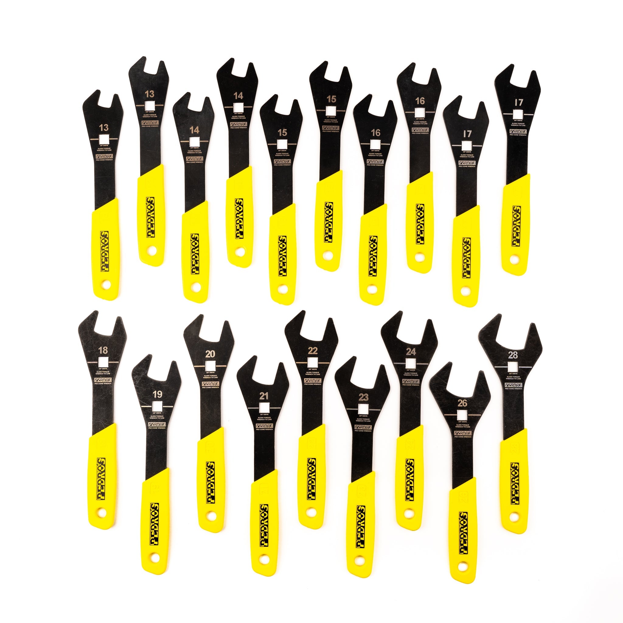 Pedro's Pro Cone Wrench Set - 19-Piece, 13-28mm, 3/8in Drive