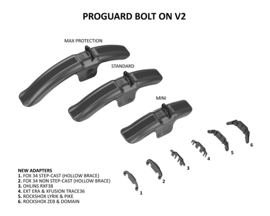 Pro Guard Front Mudguard Maxi Bolt On V2 Mtb Rrp