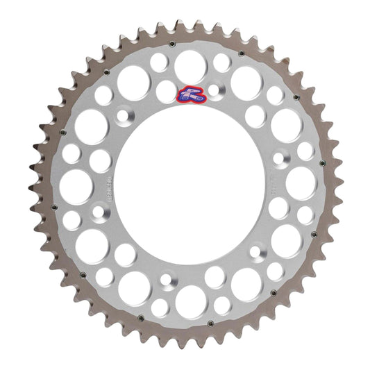 Renthal Sprocket Twinring Silver 50T Bi-Metal Grooved Packaged