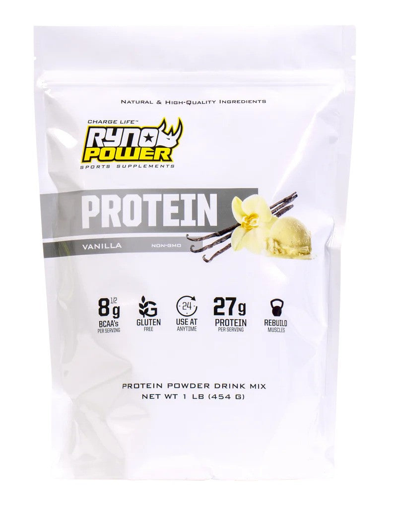 Ryno Power Premium Whey Protein Powder - Vanilla (1 lb / 450g)