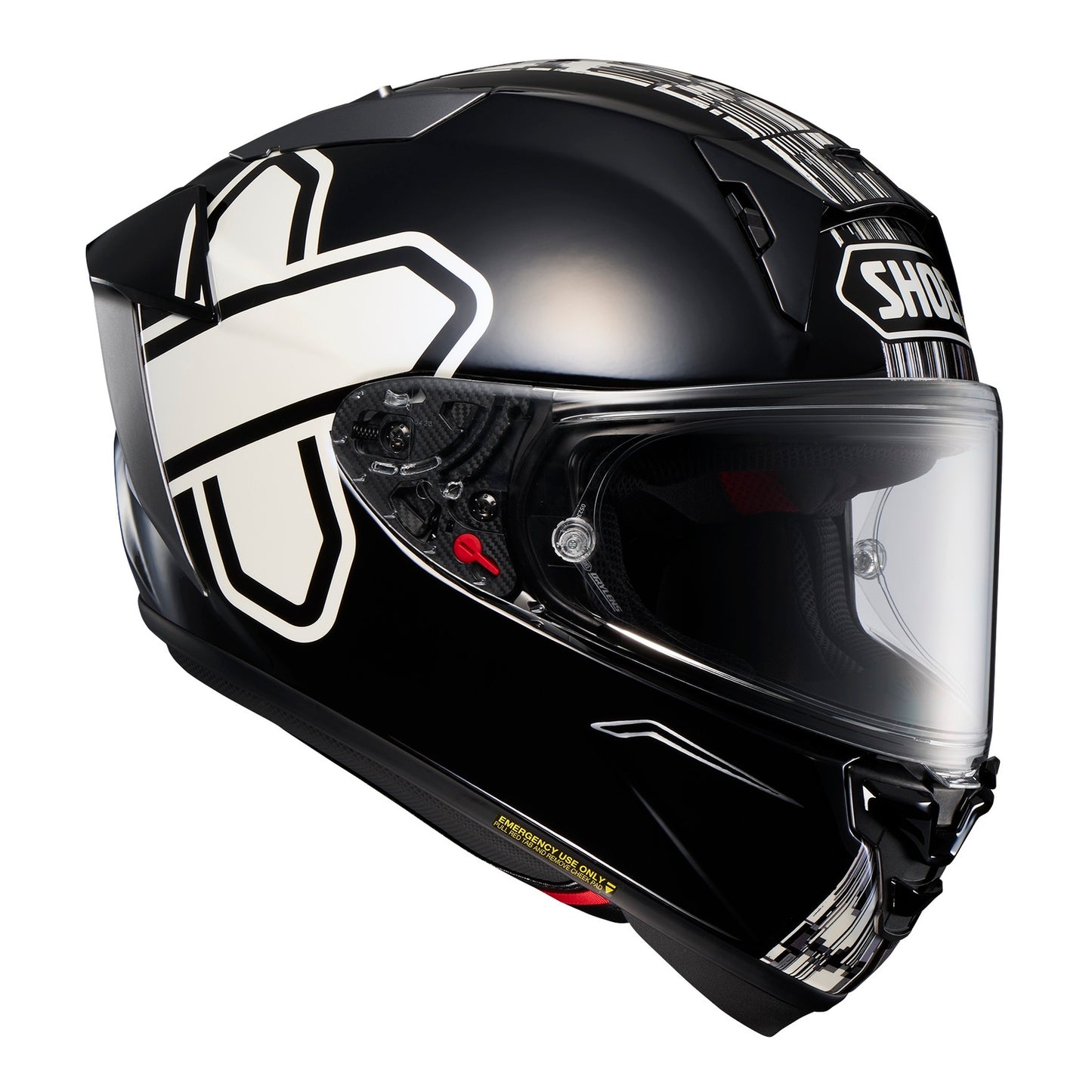 Shoei X-SPR Pro Helmet Cross Logo TC5 - Black / White