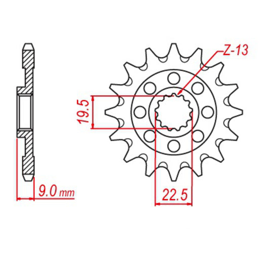 MTX 1442 Hornet Lightweight Steel Front Sprocket #520