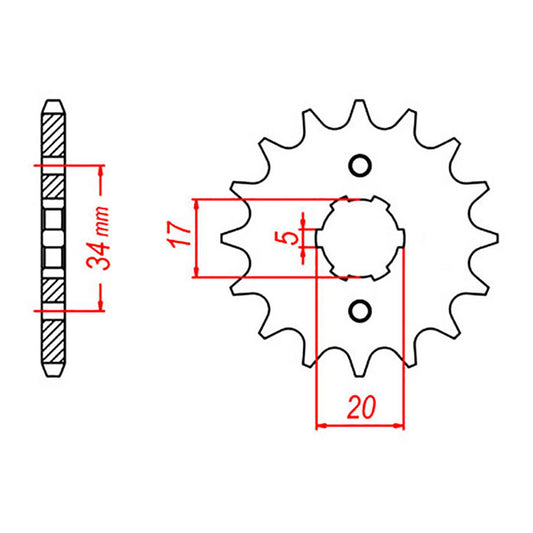 MTX 1264 Steel Front Sprocket #428