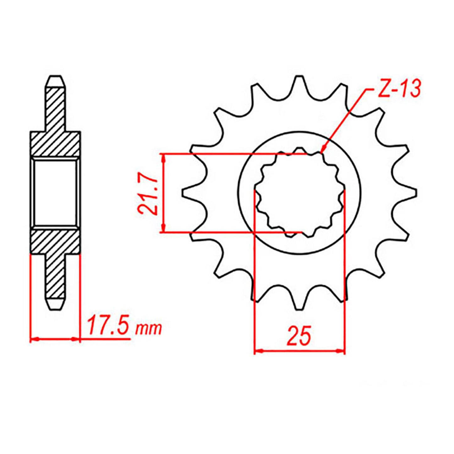 MTX 297 Steel Front Sprocket #525
