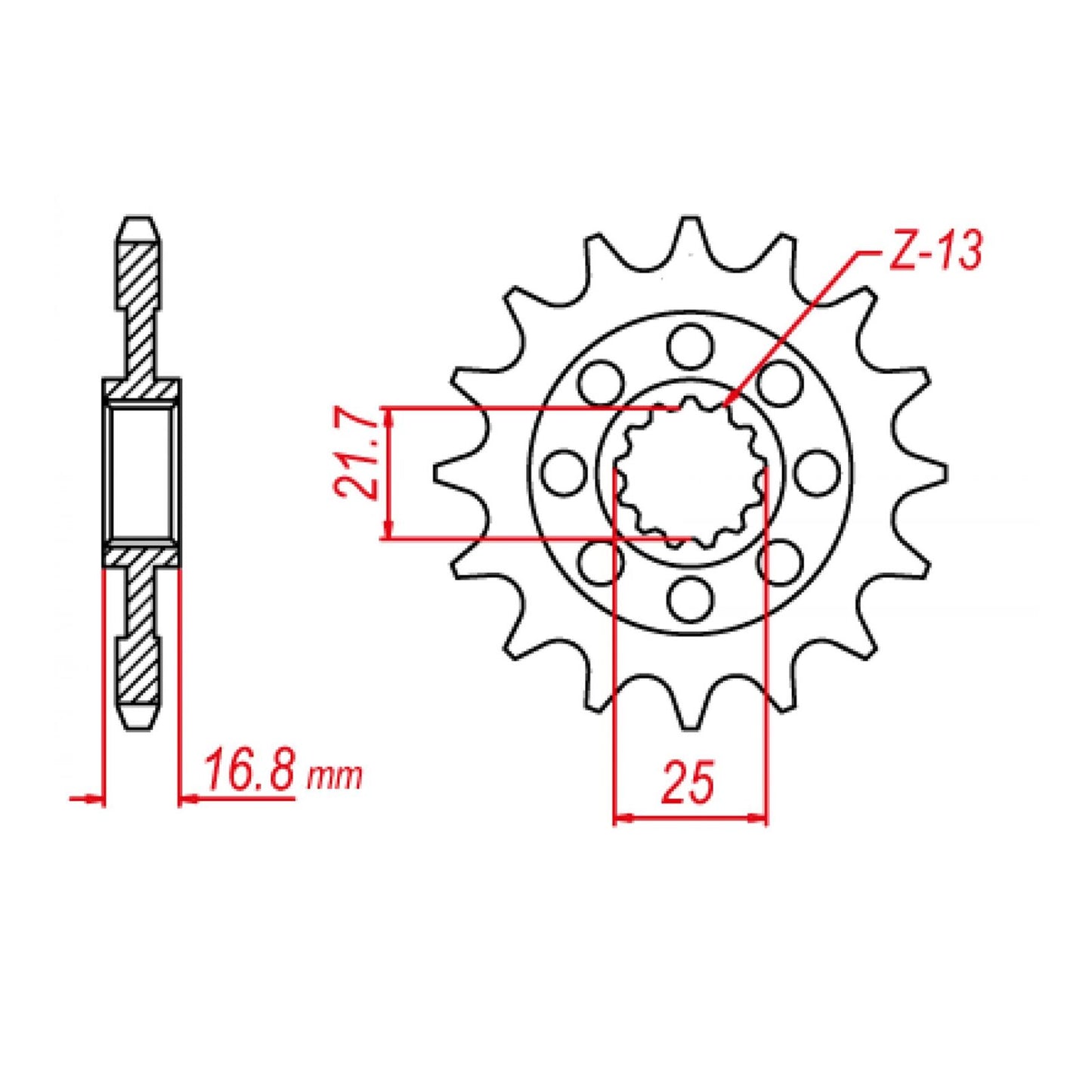 MTX 1373 (2) Steel Front Sprocket #520