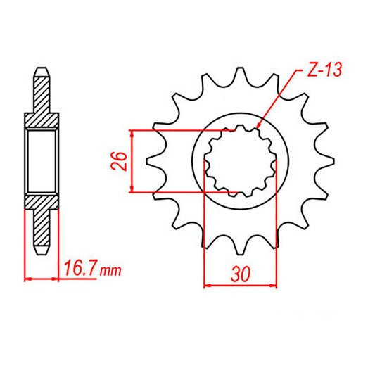 MTX 1370 Steel Front Sprocket #525