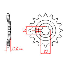 MTX 1606 Steel Front Sprocket #428