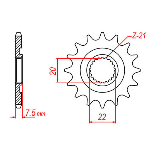 MTX 1323 Steel Front Sprocket #520
