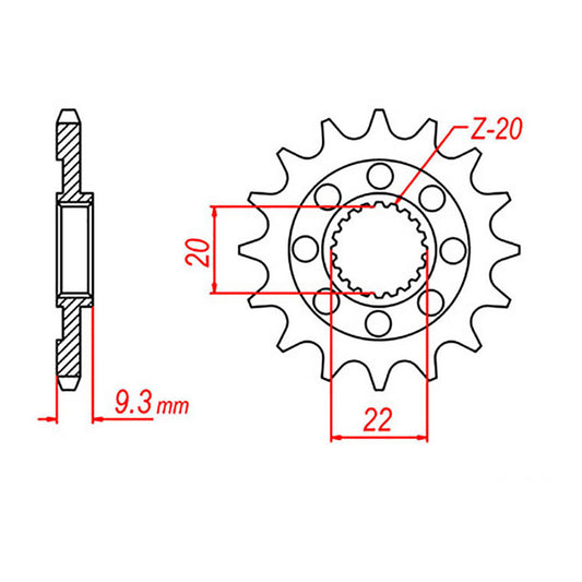 MTX 1446 Steel Front Sprocket #520