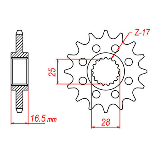 MTX 1904 Steel Front Sprocket #525