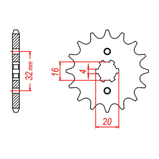 MTX 1550 Steel Front Sprocket #428