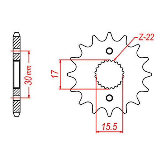MTX 1256 Steel Front Sprocket #420