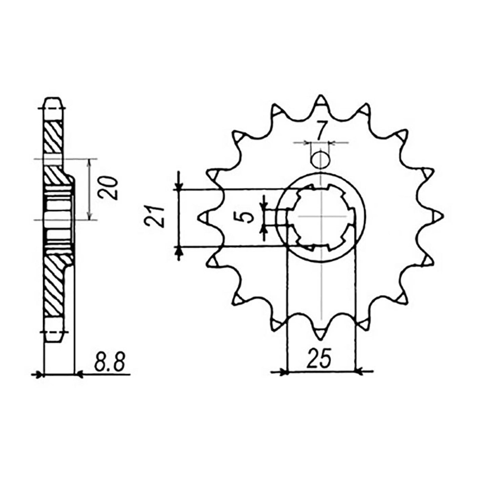 MTX 507 (2) Steel Front Sprocket #520