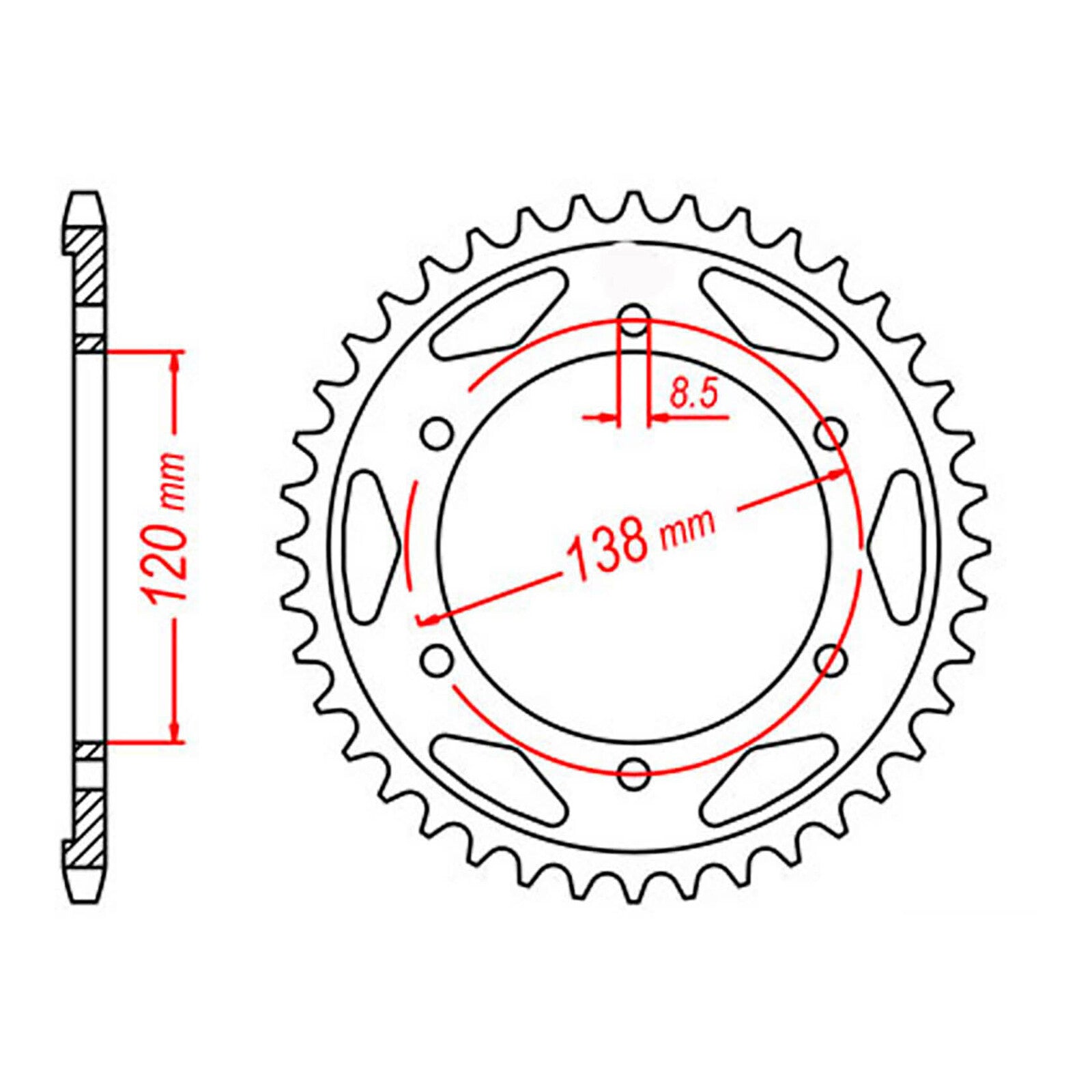 MTX 312 Steel Rear Sprocket #525