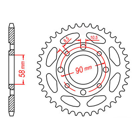 MTX 269 Steel Rear Sprocket #428