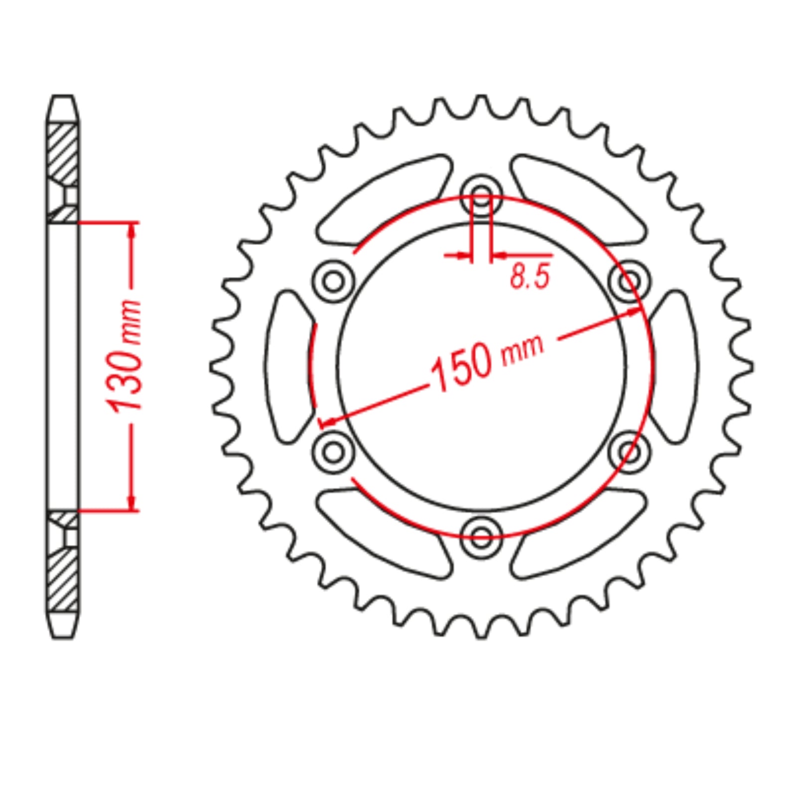 MTX 251 Hornet Lightweight Steel Rear Sprocket #520