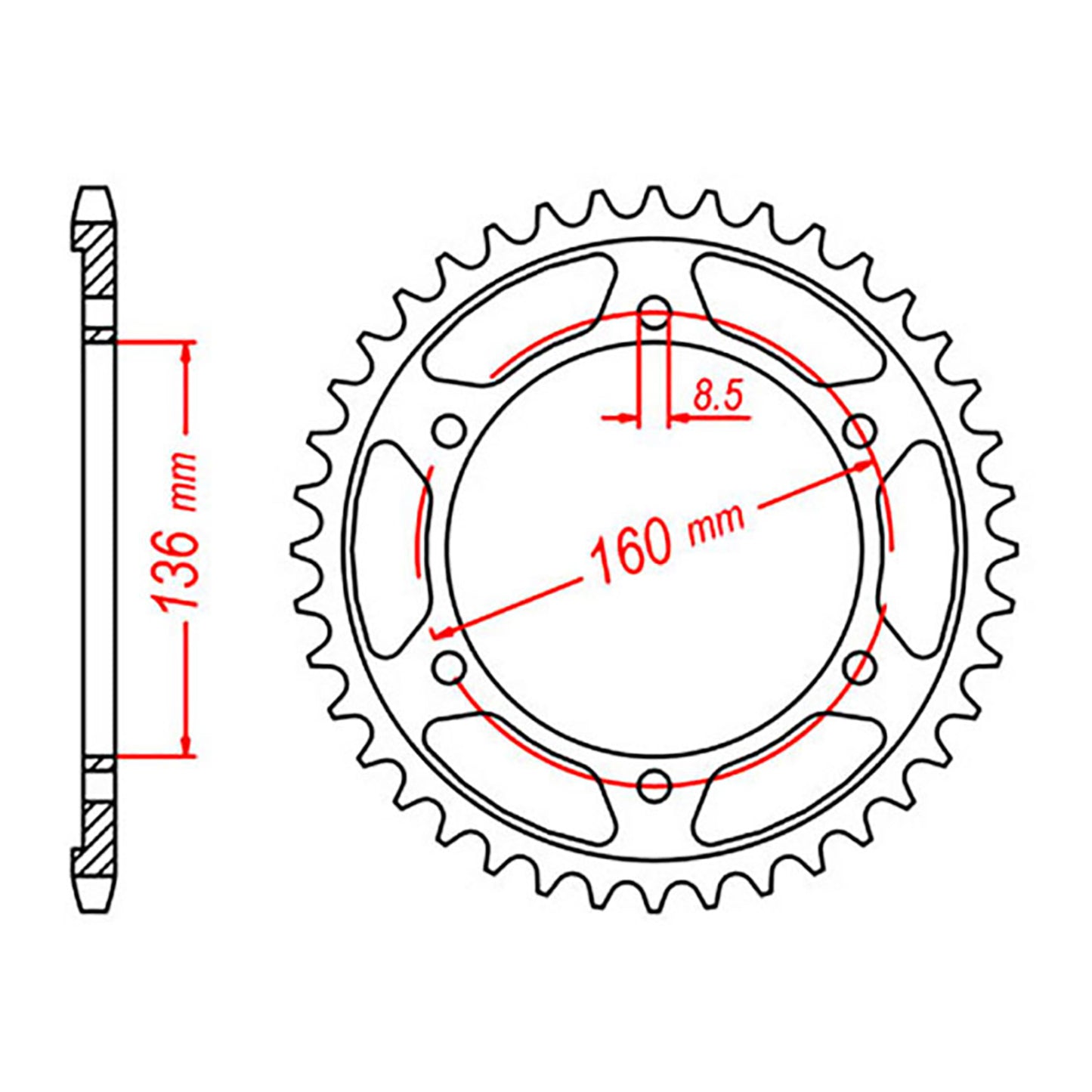 MTX 005 Steel Rear Sprocket #520
