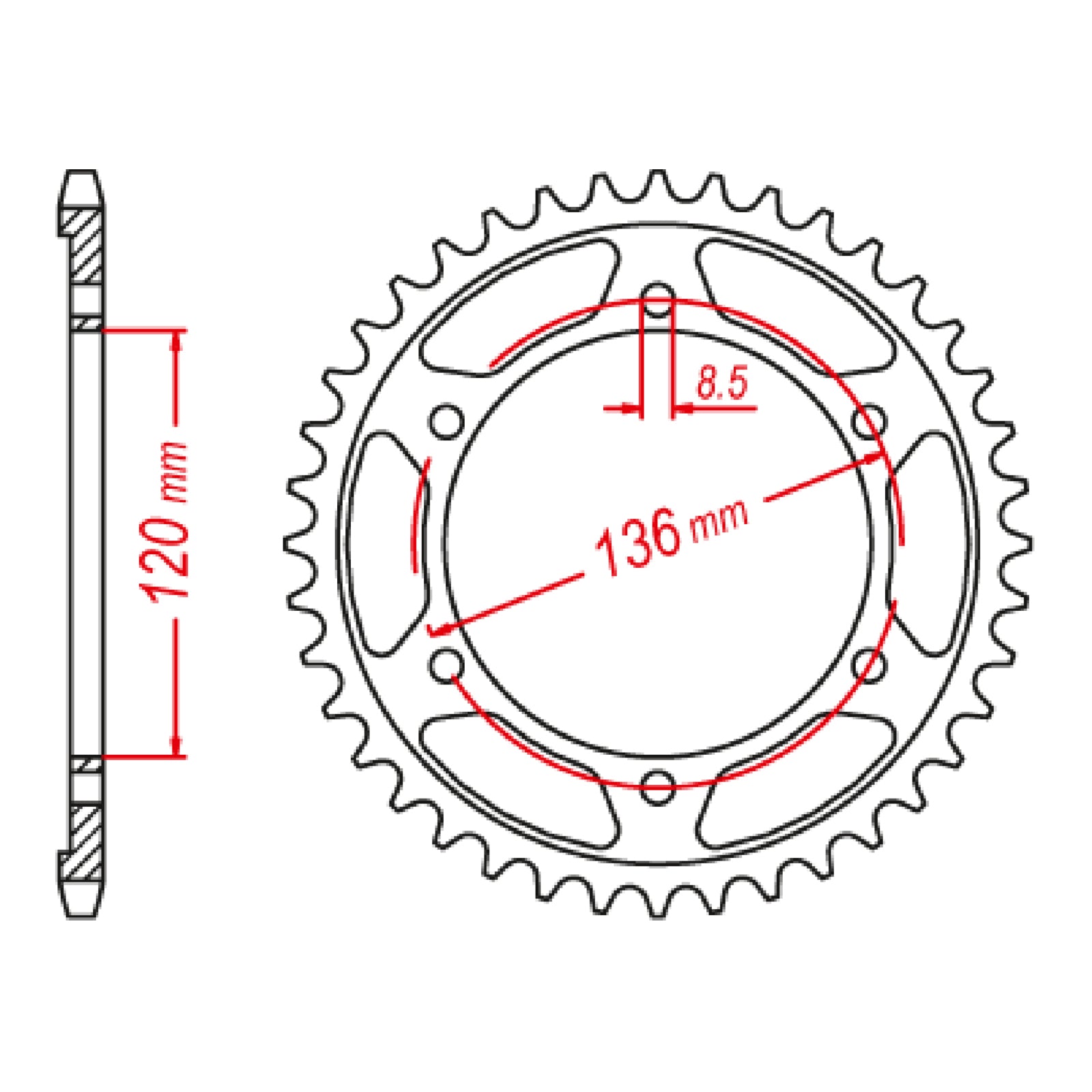MTX 3C5 Steel Rear Sprocket #428