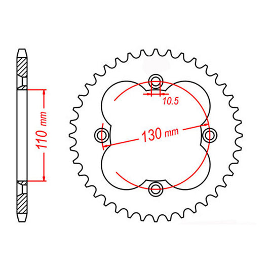 MTX 1350 Steel Rear Sprocket #520