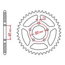 Sprocket Rear MTX 40T KTM 50 #415