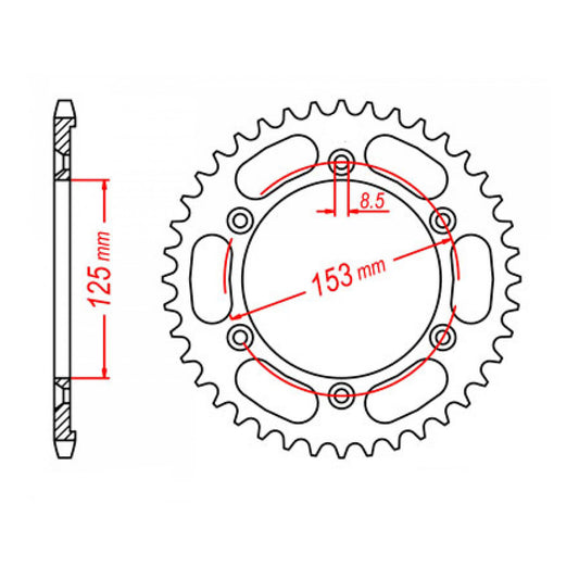 MTX 1258 Steel Rear Sprocket #428