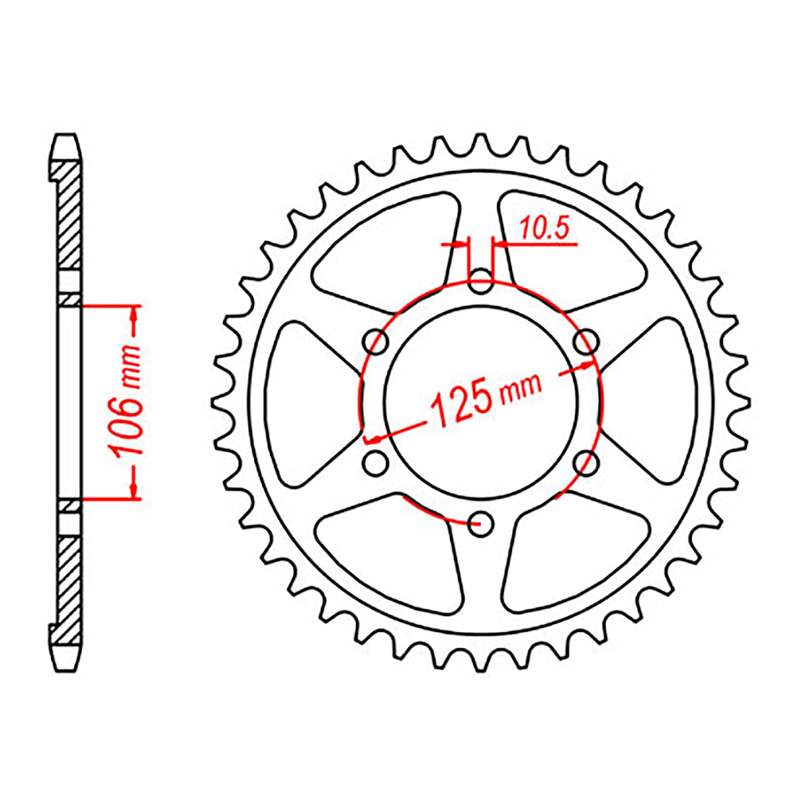 MTX 2014 Steel Rear Sprocket #520