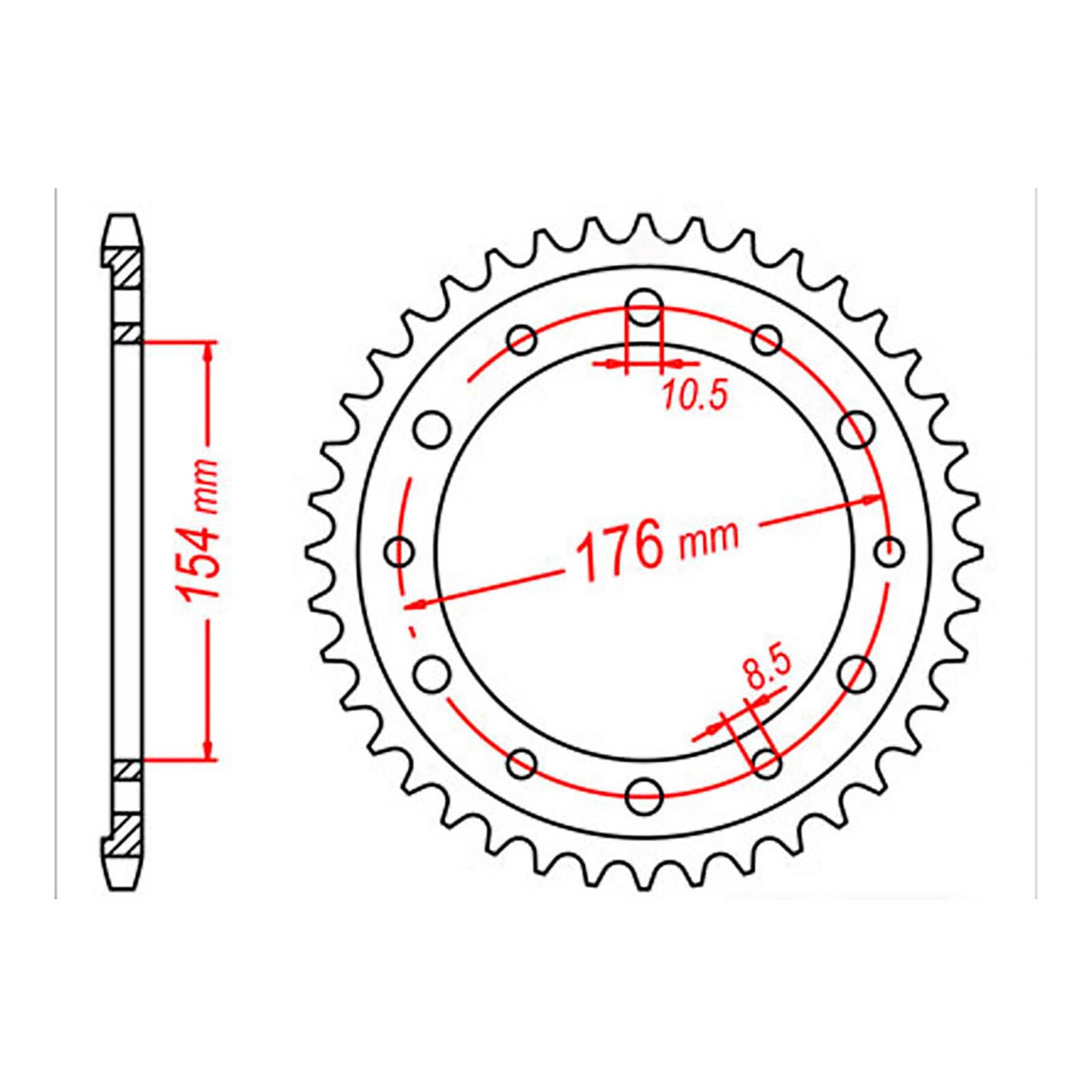 MTX 1340 Steel Rear Sprocket #530
