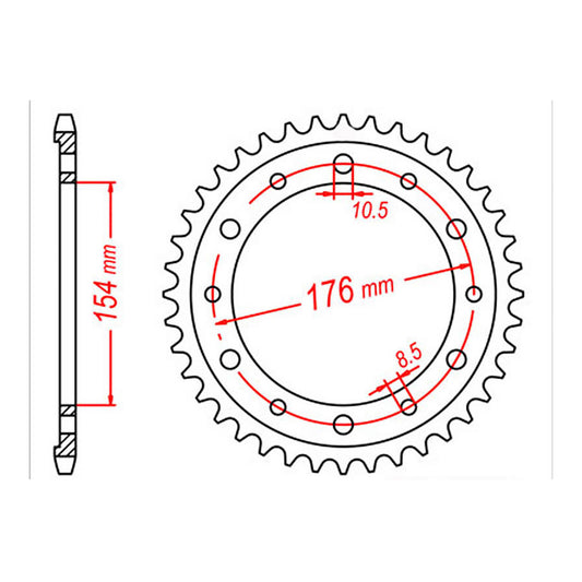 MTX 1340 Steel Rear Sprocket #530