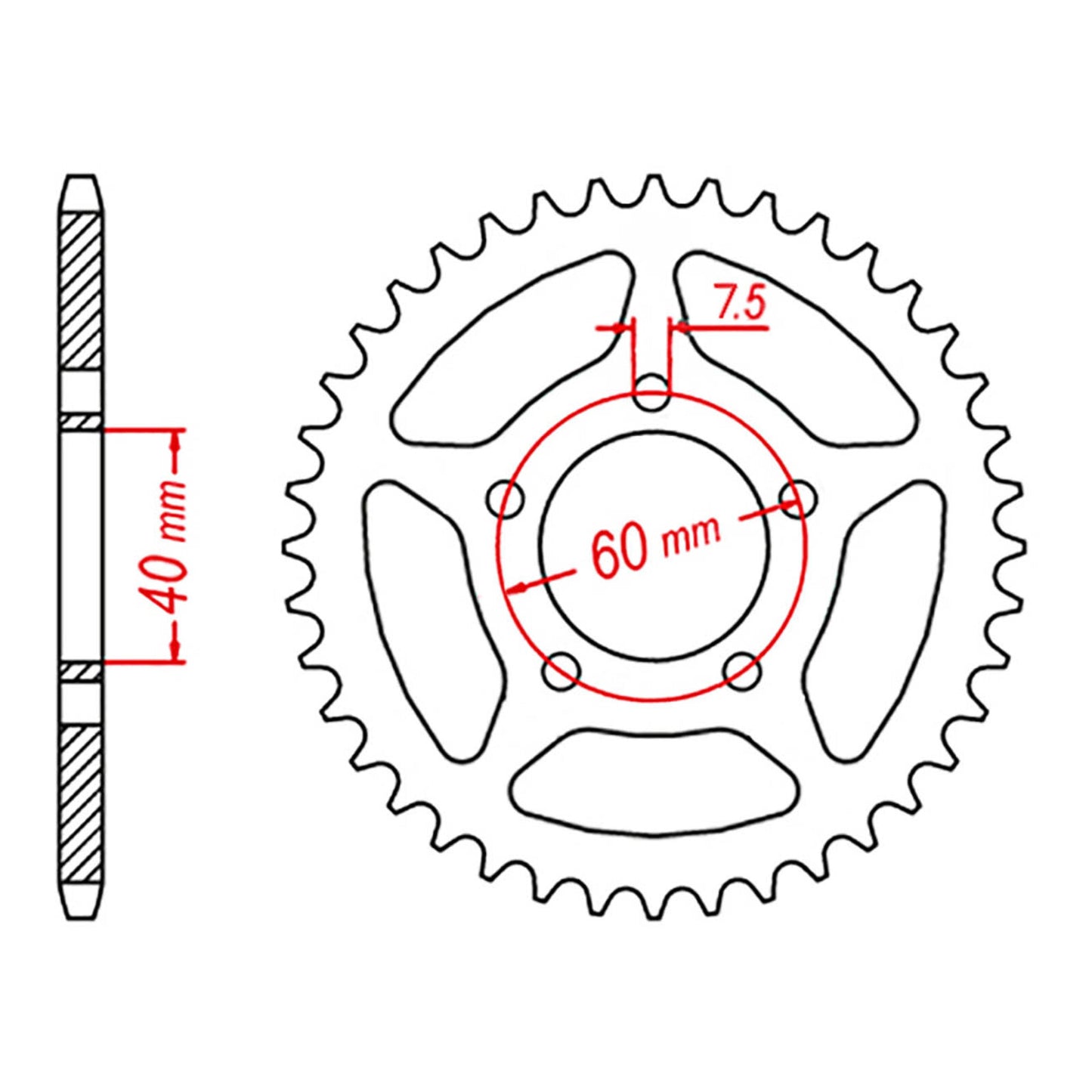 MTX KTM 50 Steel Rear Sprocket #415