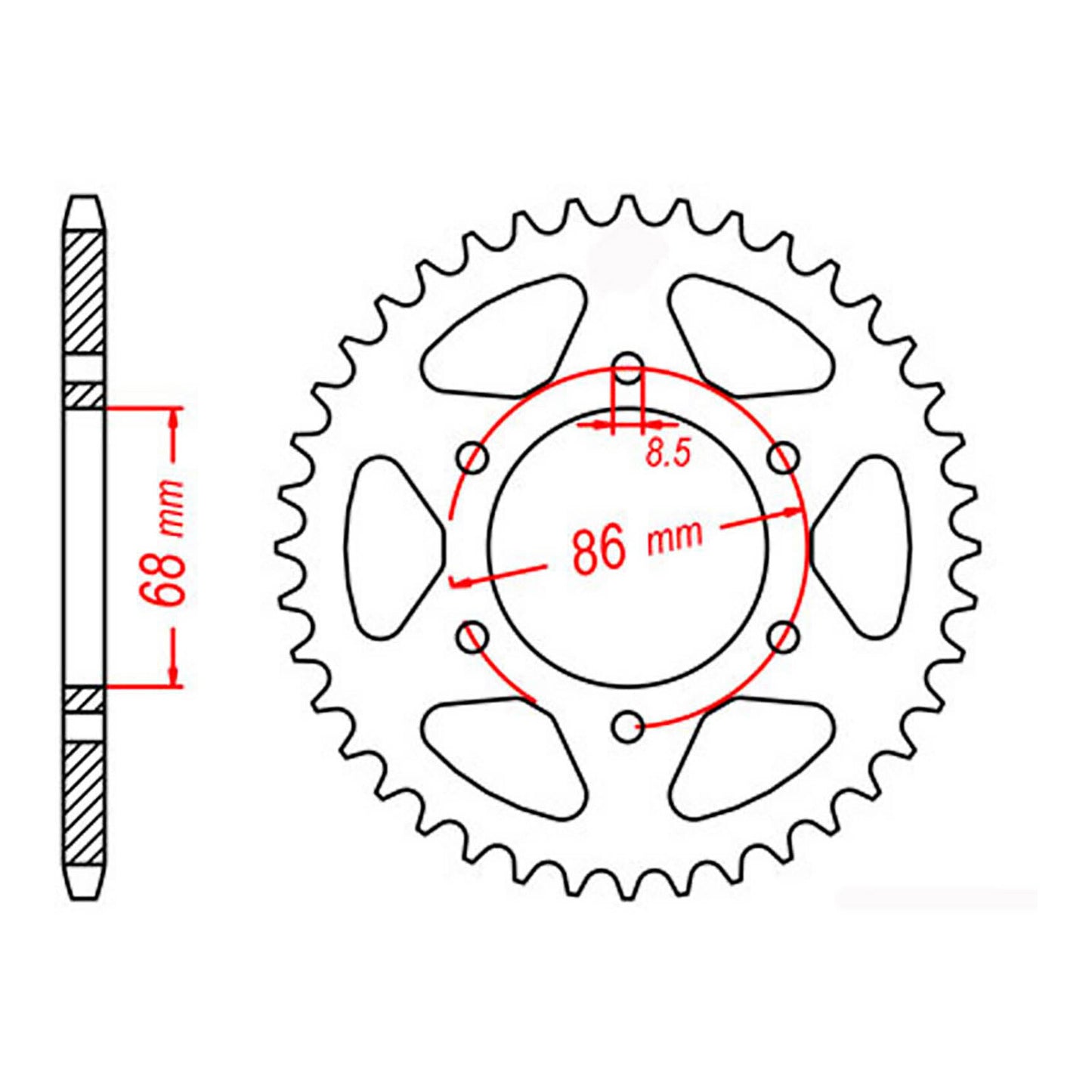 MTX 473 Steel Rear Sprocket #520