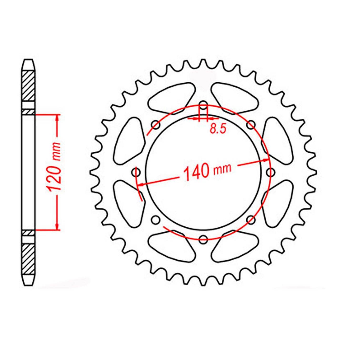 MTX 487 Steel Rear Sprocket #520