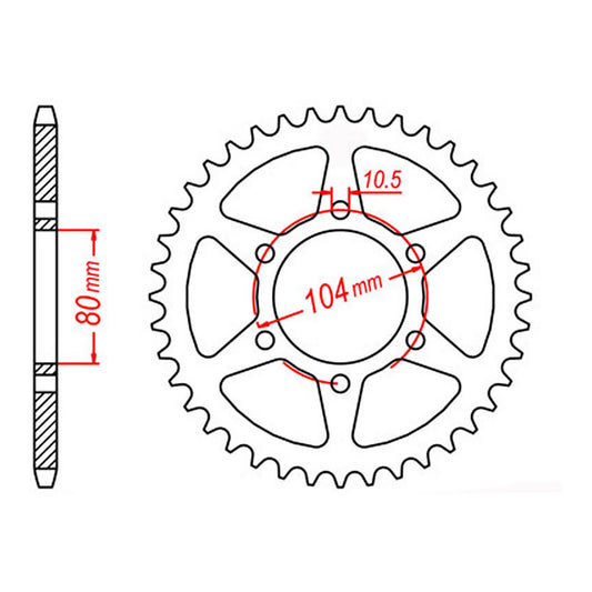 MTX 501 Steel Rear Sprocket #630