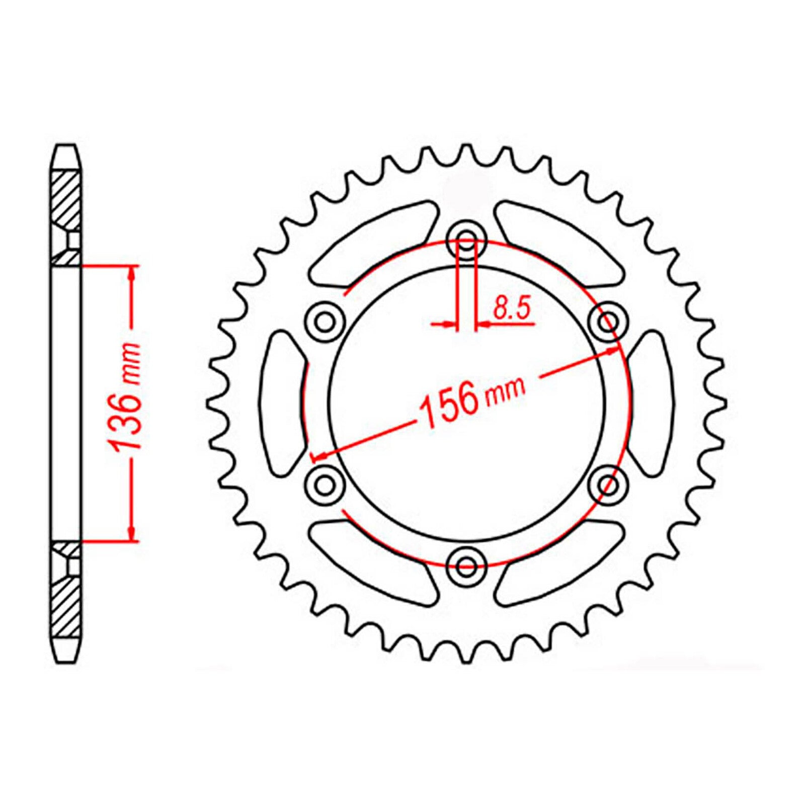 MTX 822 Steel Rear Sprocket #520