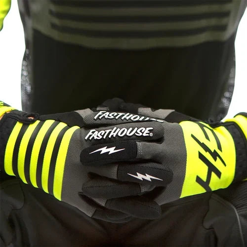 FastHouse Speed Style Omega Youth Glove - High Viz/Grey