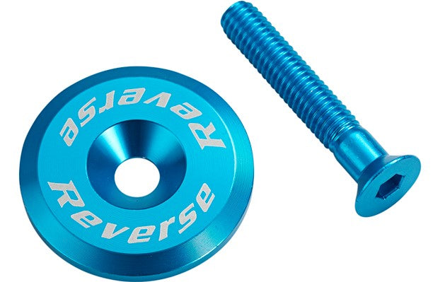 Stem Cap with Screw - Lt Blue - Reverse Components