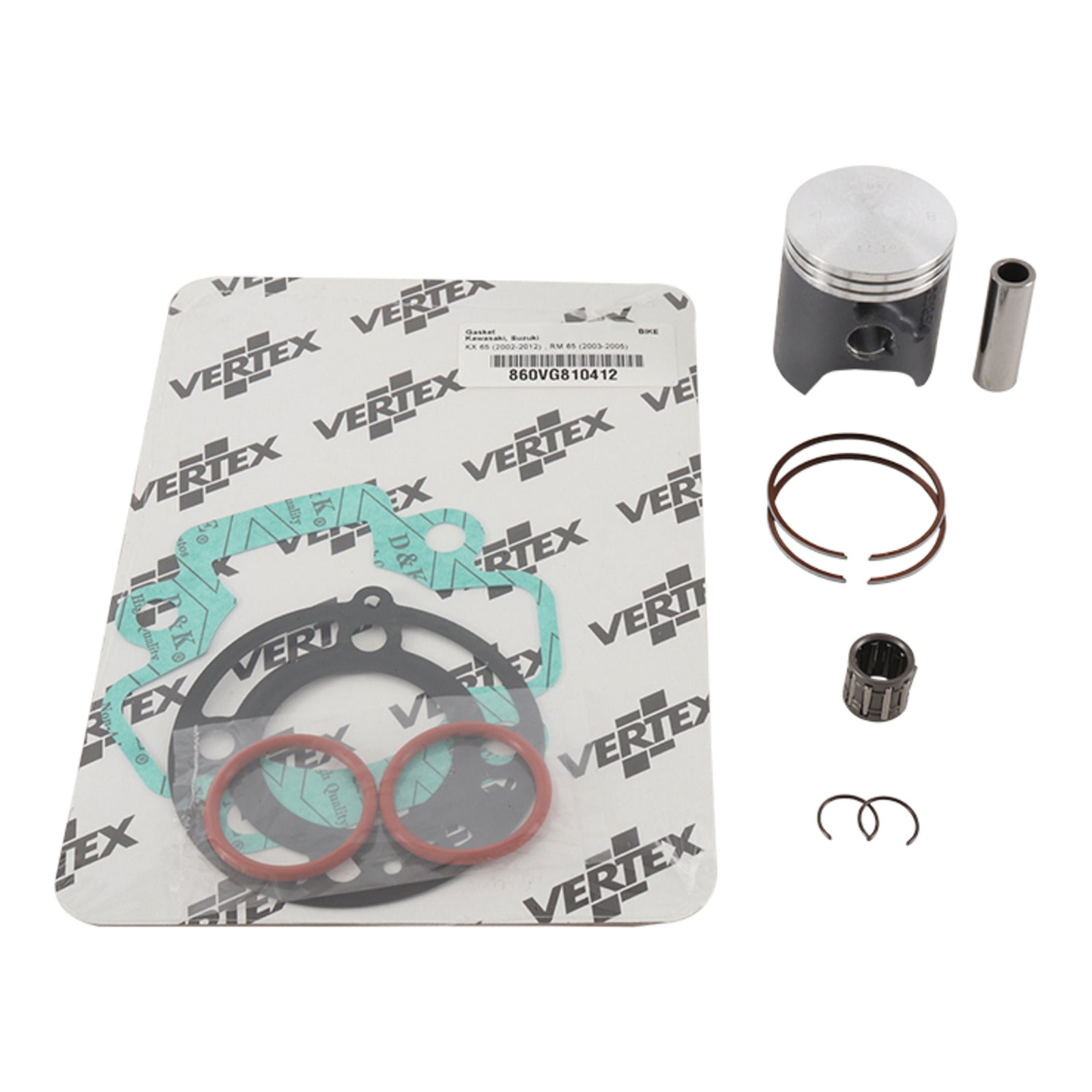 TOP END PISTON KIT VERTEX 44.45MM KAWASAKI KX65 00-ON SUZUKI RM65 03-07