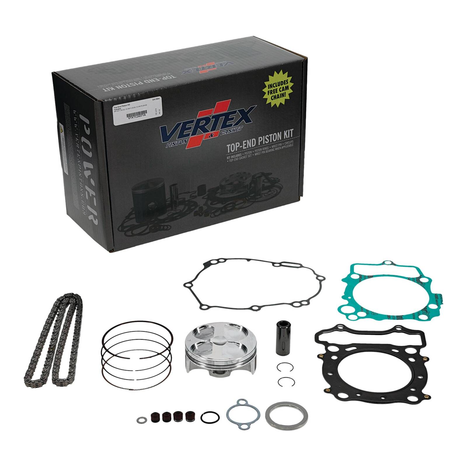 TOP END PISTON KIT VERTEX 76.95MM YAMAHA WR250F 20-23 YZ250F 19-23 YZ250FX 19-20