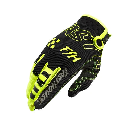 FastHouse Youth Speed Style Riot Gloves - Black/High Viz