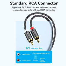 VENTION 2X RCA MALE TO 3.5MM TRS CABLE 3M FOR SKAA AKIKO/RUSH