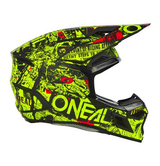 O'Neal Youth 3SRS ATTACK Helmet - Black/Neon Yellow