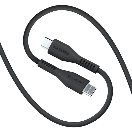 MICRODIA FRUITYWIRE LIQUID SILICON PD100W 2.6M USB-C TO USB-C CABLE - CHARCOAL