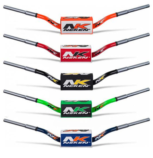 NEKEN HANDLEBAR SFH style K-BAR Bend, BLACK , with BLACK/YEL pad (H = 112mm)