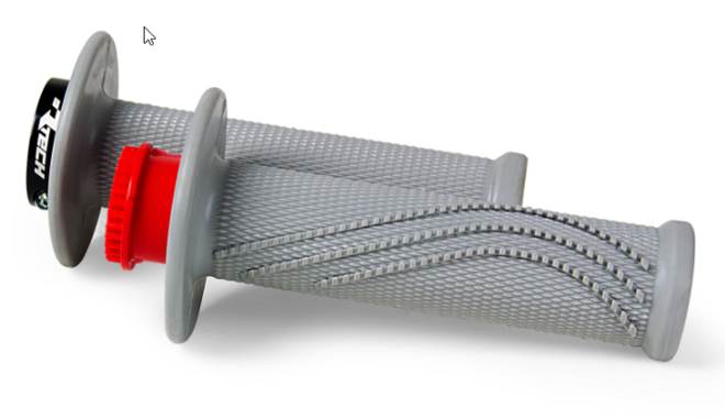 HANDLEBAR GRIPS RTECH R20 LOCK ON GREY UNIVERSAL