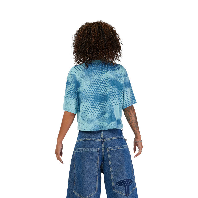 W Aop Oversized Crop Tech Tee