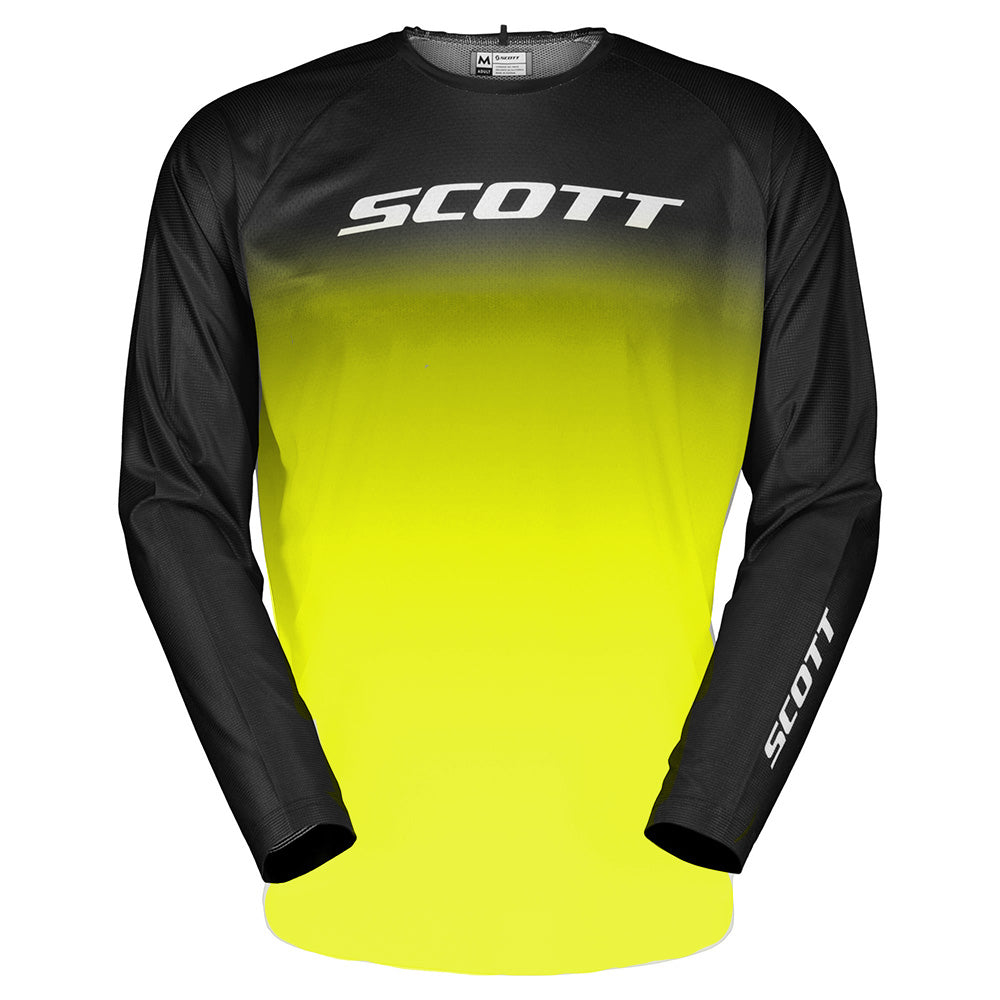 SCOTT Swap EVO MX Jersey, Caviar, Black/Yellow - front