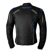 RST S1 CE LEATHER JACKET [BLACK/GREY/NEON BLUE]